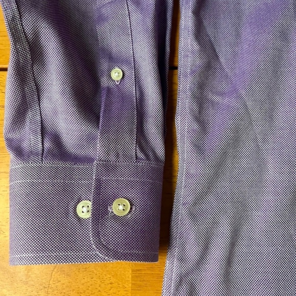 Williams and Kent Cotton Pinpoint Royal Oxford Shirt Purple Litmus Color, Size L - Picture 5 of 10